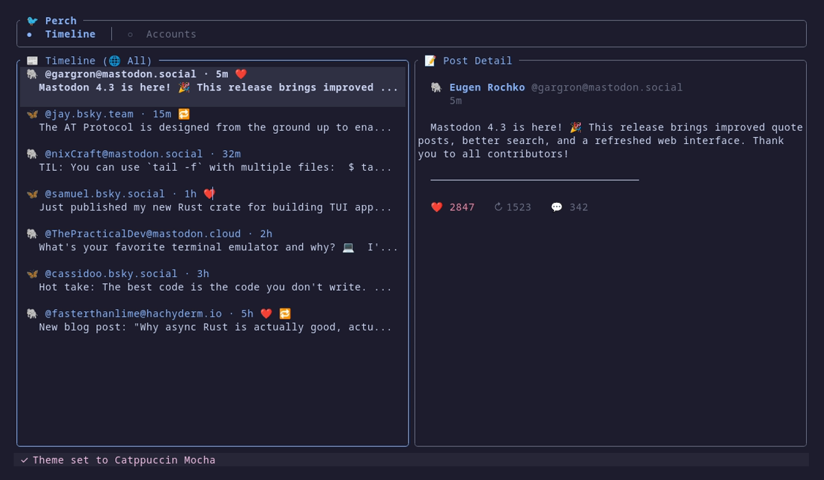 Timeline with Nord theme